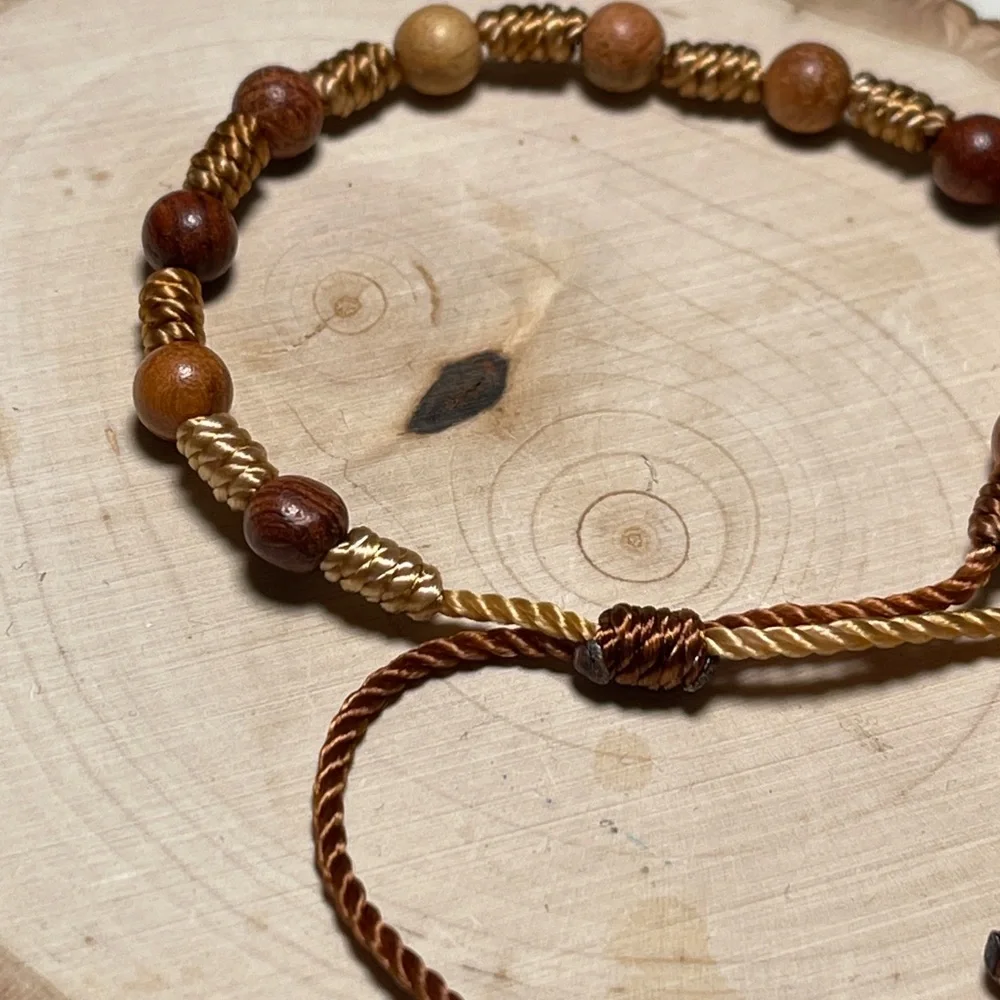 Brown wooden beaded rosary